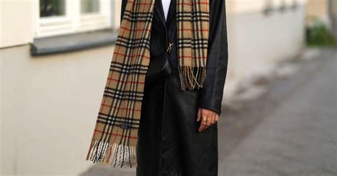 wearing burberry scarf on head|where to buy Burberry scarf.